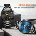 OLEVS Brand Wristwatch Fashion Business Sports Style Quartz Core watch Stainless steel waterproof Real Three-Eye Men's Watches